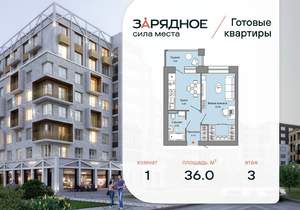 1-к квартира, вторичка, 36м2, 3/8 этаж