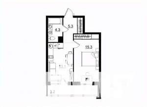 1-к квартира, вторичка, 41м2, 7/11 этаж