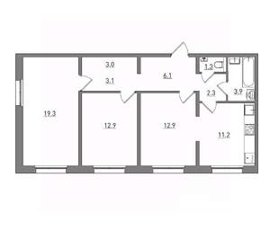 3-к квартира, вторичка, 76м2, 8/17 этаж