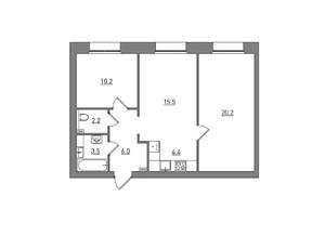 3-к квартира, вторичка, 62м2, 1/7 этаж