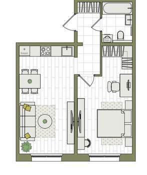 2-к квартира, вторичка, 46м2, 1/17 этаж