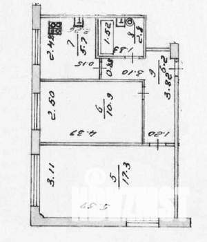 2-к квартира, вторичка, 43м2, 1/5 этаж