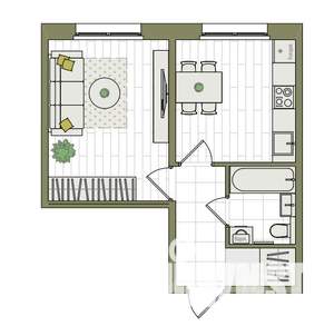 1-к квартира, вторичка, 33м2, 12/17 этаж