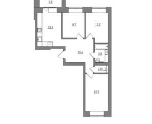 3-к квартира, вторичка, 65м2, 1/12 этаж