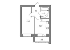 1-к квартира, вторичка, 35м2, 1/12 этаж