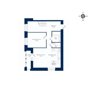 2-к квартира, строящийся дом, 88м2, 9/9 этаж