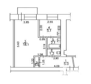 1-к квартира, вторичка, 30м2, 4/5 этаж