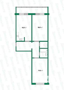 3-к квартира, вторичка, 70м2, 5/17 этаж
