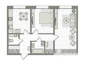 2-к квартира, вторичка, 60м2, 1/16 этаж