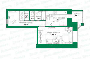 1-к квартира, вторичка, 51м2, 9/10 этаж