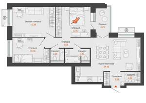 3-к квартира, вторичка, 82м2, 1/8 этаж