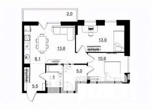 3-к квартира, вторичка, 61м2, 9/11 этаж