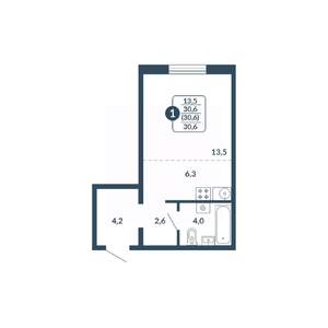 Студия квартира, вторичка, 31м2, 2/17 этаж