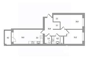 3-к квартира, вторичка, 71м2, 6/6 этаж