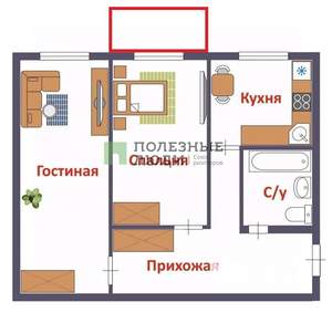 2-к квартира, вторичка, 43м2, 5/5 этаж