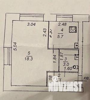 1-к квартира, вторичка, 30м2, 4/5 этаж