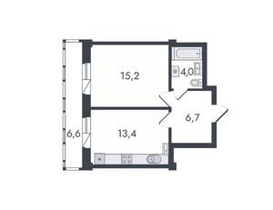 1-к квартира, вторичка, 46м2, 4/16 этаж