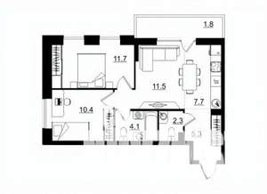 3-к квартира, вторичка, 55м2, 3/11 этаж