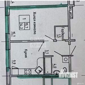 1-к квартира, вторичка, 34м2, 2/14 этаж