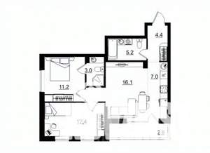 3-к квартира, строящийся дом, 62м2, 11/11 этаж