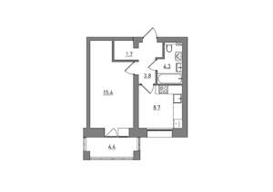 1-к квартира, вторичка, 38м2, 6/6 этаж