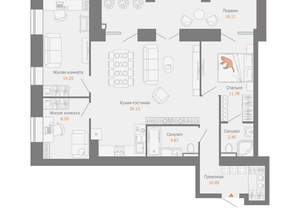 3-к квартира, вторичка, 96м2, 1/8 этаж