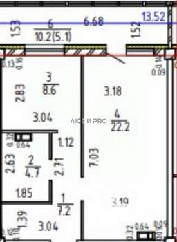 2-к квартира, вторичка, 52м2, 8/14 этаж