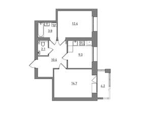 2-к квартира, вторичка, 57м2, 3/6 этаж
