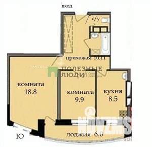 2-к квартира, вторичка, 52м2, 8/17 этаж