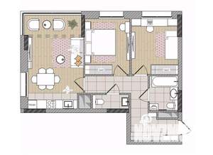 3-к квартира, вторичка, 65м2, 6/17 этаж