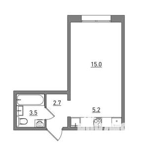 Студия квартира, вторичка, 26м2, 2/16 этаж