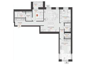 3-к квартира, вторичка, 96м2, 8/12 этаж