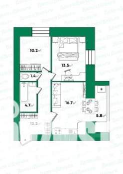 2-к квартира, вторичка, 62м2, 3/15 этаж