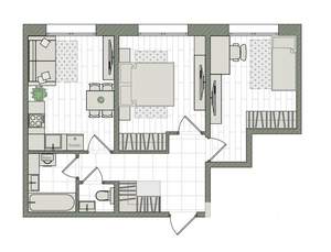 3-к квартира, вторичка, 52м2, 1/16 этаж