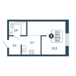 Студия квартира, вторичка, 29м2, 2/17 этаж