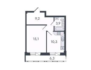 1-к квартира, вторичка, 45м2, 13/16 этаж