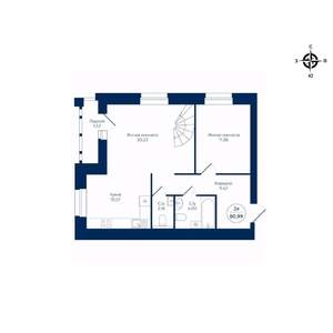 2-к квартира, строящийся дом, 81м2, 9/9 этаж