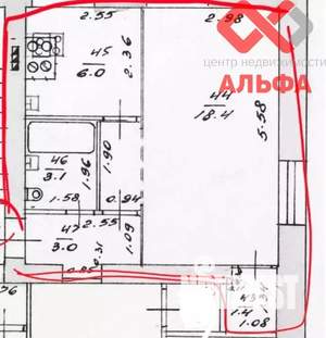 1-к квартира, вторичка, 32м2, 3/5 этаж