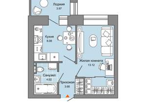 1-к квартира, вторичка, 31м2, 1/8 этаж
