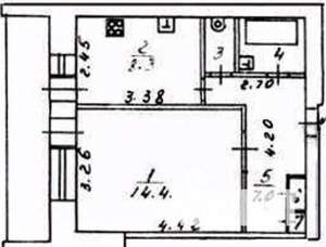 1-к квартира, вторичка, 34м2, 6/9 этаж