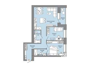 2-к квартира, вторичка, 73м2, 2/8 этаж
