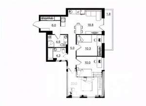 3-к квартира, строящийся дом, 74м2, 7/11 этаж
