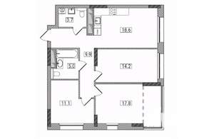 3-к квартира, вторичка, 80м2, 13/17 этаж