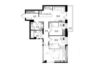 3-к квартира, вторичка, 74м2, 9/11 этаж