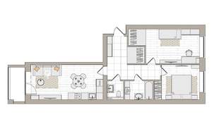 3-к квартира, вторичка, 71м2, 3/7 этаж