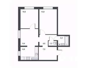 3-к квартира, вторичка, 58м2, 17/17 этаж