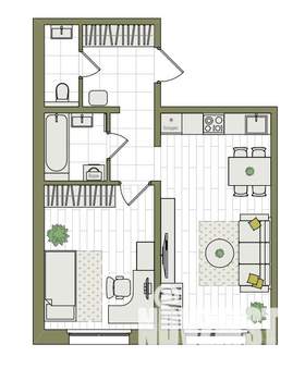 2-к квартира, вторичка, 45м2, 6/17 этаж