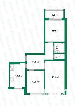 3-к квартира, вторичка, 68м2, 3/10 этаж