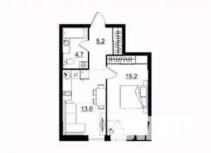 1-к квартира, строящийся дом, 38м2, 1/11 этаж
