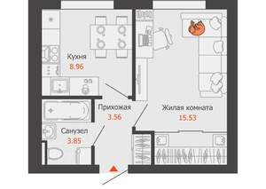 1-к квартира, вторичка, 32м2, 3/8 этаж